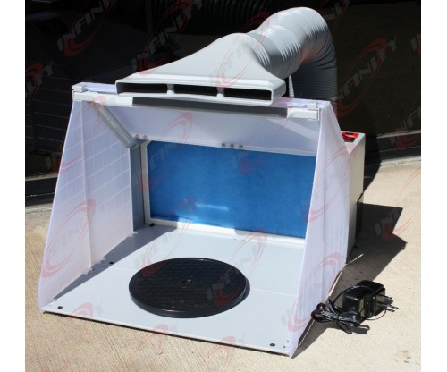 Portable Hobby Art Airbrush Paint Spray Booth Kit W/ Exhaust Filter & LED Light 